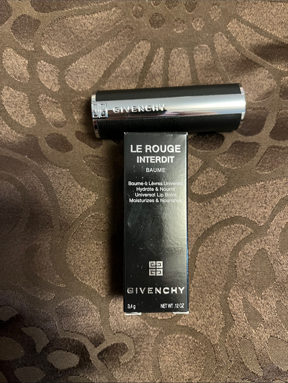 Givenchy Le Rouge Interdit Baume - Black and Silver Packaging